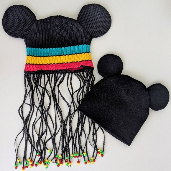 Disney Other - Disney Park Mickey Mouse Ears Hat BUNDLE Jamaica Reggae Rasta Dread Locks Beanie